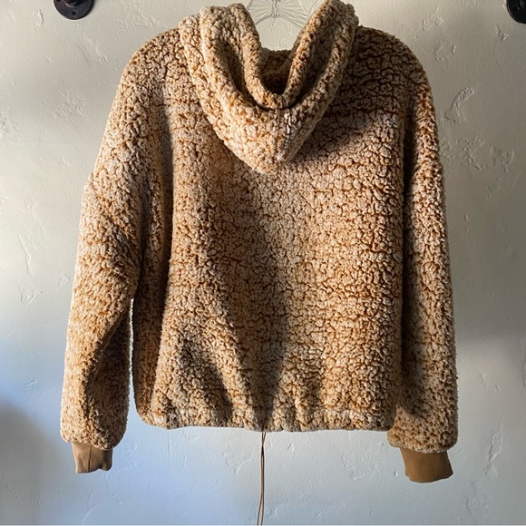 Camel Colored Teddy Sherpa Hoodie - Picture 2 of 5